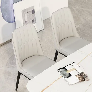 Компьютерное кресло Nordic С современным акцентом, Эргономичное Роскошное Кожаное кресло для спальни на открытом воздухе, Мобильная мебель для балкона Sillas Para Comedor 4