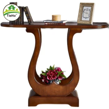 Консольный стол для прихожей из массива дерева в скандинавском стиле, приставной столик в стиле ретро в гостиной, шкаф для хранения из старинного орехового дерева, мебель для дома 4