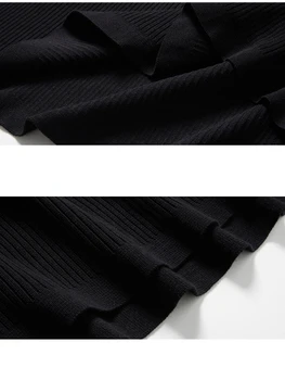 Маленькое черное платье во французском стиле, вязаный жилет на подвесках, платье без рукавов, тонкие платья средней длины, женская юбка трапециевидной формы для поездок на работу 4