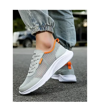 Мужские кроссовки для бега, нескользящая легкая обувь для ходьбы, уличная дышащая удобная спортивная обувь из сетки 4