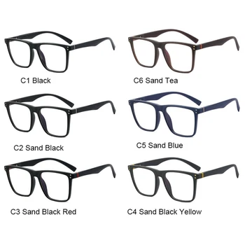 Мужские очки для чтения с анти-синим светом, Винтажные Черные Квадратные очки по рецепту, Мужские очки TR90, оправа для очков большого размера + 1,5 4