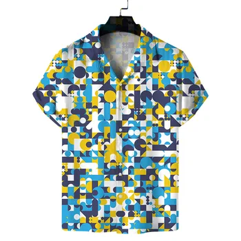 Мужские рубашки 2023, Новая Рубашка с коротким рукавом с 3D Принтом, Мужская Летняя Рубашка в Пляжном стиле Харадзюку, Расслабленная Гавайская рубашка, Chemise Homme Camisas 4