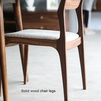 Обеденный стул со спинкой Мягкое рулонное сиденье из дерева Spade Для большой квартиры, устойчивая скоба, широкий радиальный стул 4