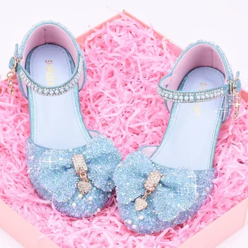 Принцесса Белые туфли на высоком каблуке Обувь для девочек Сценические модели для подиума Детское пианино Детские модельные туфли Тапочки Обувь для вечеринок для девочек 4