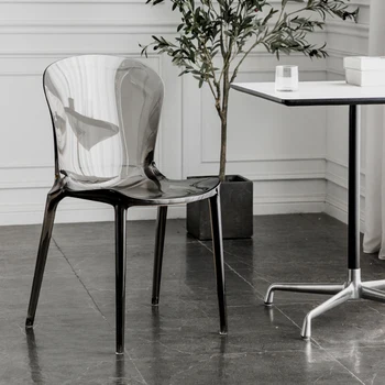 Прозрачные пластиковые Кухонные обеденные стулья Nordic Clear Cafe Обеденные стулья для гостиной Мобильная Итальянская мебель Comedor YX50DC 4