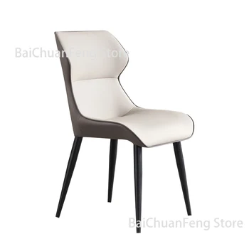 Простые скандинавские роскошные современные обеденные стулья Домашний дизайнерский стол со спинкой, обеденный стул, обеденный стул для макияжа, кухонная мебель 4
