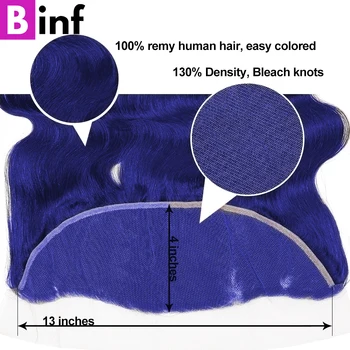 Пучки объемной волны Klein Blue с застежкой Бразильские пучки из 100% человеческих волос Remy с застежкой, предварительно выщипанные спереди 4