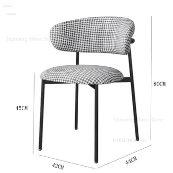 Современный дизайнерский обеденный стул для отдыха из кованого железа, простой домашний стул со спинкой, итальянские легкие роскошные обеденные стулья, стул для макияжа в спальне 4
