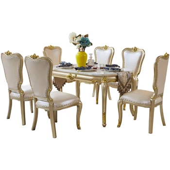Сочетание обеденного стола и стула в европейском стиле для маленькой семьи простой европейский прямоугольный обеденный стол из мрамора для дома solid w 4