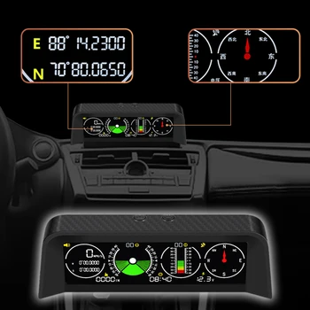 Универсальный автоматический HUD-инклинометр, головной дисплей, GPS-спидометр, миль /ч, компас, цифровой измеритель угла наклона, высоты для BMW VW Tesla 4