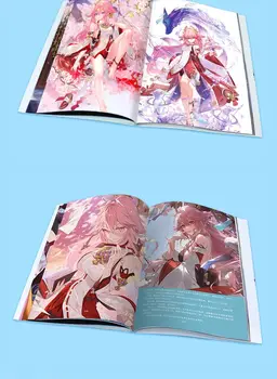 книга геншин, 64 листа, альбом фотографий Яэ Мико высокой четкости, включая карточки-закладки и плакаты с персонажами, книга манги 4