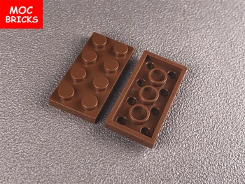 100 шт./лот Пластина MOC Bricks 2x4 подходит для 3020 обучающих строительных блоков 