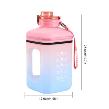 2,2-литровая бутылка для воды для занятий спортом на открытом воздухе, бутылка для питья в спортзале Большой емкости, Градиентные бутылки для молока, сока, Пластиковая кружка для воды с веревкой 5