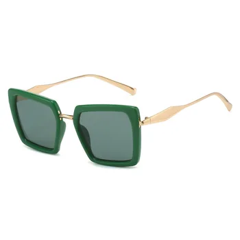 2023 Новая коробка солнцезащитных очков Европейская и американская мода Простые Квадратные Универсальные очки Ретро Солнцезащитные очки 5