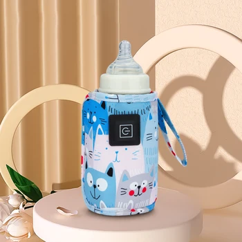 USB-подогреватель для молока и воды, Прогулочная коляска, Изолированная сумка, Подогреватель бутылочек для кормления новорожденных, Портативные грелки для кормления из бутылочки. 5