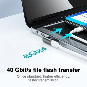 USB4.0 Магнитный USB C Адаптер Для Xiaomi Huawei Macbook Pro Air 24Pins Type C Разъем PD 100 Вт Быстрая Зарядка Конвертер 40 Гбит/с 5