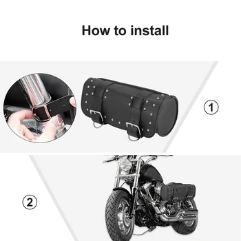 X Autohaux Сумка для инструментов на руле мотоцикла, велосипедная сумка для рулонов, водонепроницаемая искусственная кожа 5