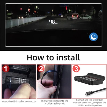 Автомобильный дисплей M5 / M8 / M3 Auto OBD2 GPS, аксессуары для автомобильной электроники, проектор HUD на лобовом стекле, цифровой автомобильный спидометр 5