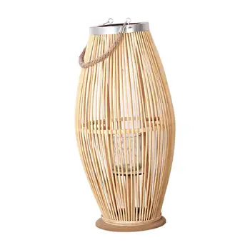 Бамбуковый фонарь, подсвечник, Ветролампа, Скандинавский декоративный подсвечник, подставка для свечей, подвесная для свадьбы на открытом воздухе, домашней вечеринки в помещении 5