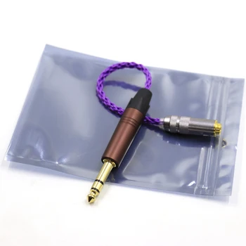 Бесцветный Фиолетовый Посеребренный кабель аудиоадаптера TRS с 3 контактами от 6,35 мм до 4,4 мм со сбалансированной розеткой 1/4 от 6,35 до 4,4 5