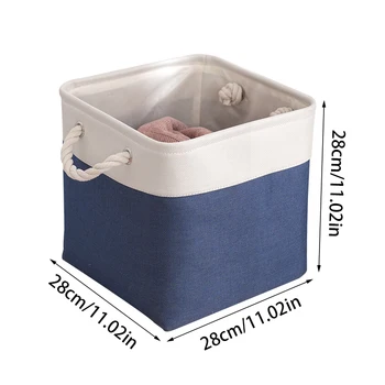 Большая Складная корзина для хранения Льняной ткани Органайзер для детских игрушек Ящик для хранения Продуктов Домашний Шкаф Ящик для хранения одежды 5