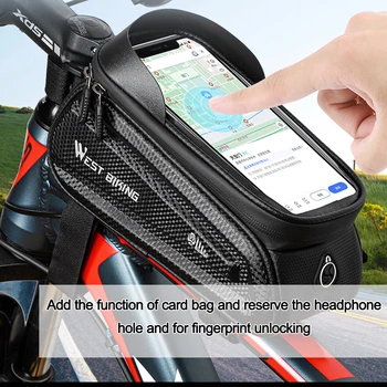 Велосипедная сумка WEST BIKING, водонепроницаемая сумка на передней раме, держатель для велосипедного рюкзака, сумка для велосипедной трубки, аксессуары для велосипеда. 5