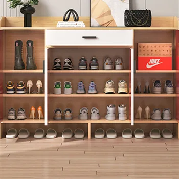 Деревянные роскошные обувные шкафы, украшающие прихожую, Обувные шкафы современного дизайна Nordic Storag Gabinetes De Sapatos Мебель для гостиной 5
