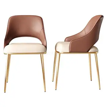 Дизайнерский обеденный стул, современный простой бытовой стул в итальянском стиле со спинкой в стиле ретро, обеденный стул для семейного отдыха со спинкой 5