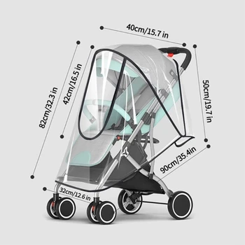 Дождевик для коляски, универсальный ветрозащитный защитный чехол для детских колясок, аксессуары для колясок, защищающие от пыли, снега, насекомых. 5