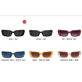 Женские солнцезащитные очки с защитой от ультрафиолета, модные солнцезащитные очки в квадратной оправе в стиле ретро, мужские очки для уличных съемок, подиумные очки 5