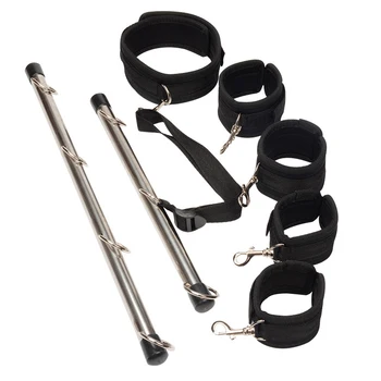 Инструмент для взрослых, удерживающий положение раба, секс-БДСМ Бандаж для пар, Фиксированные наручники и ошейник для ног, Набор игрушек для уединения 5
