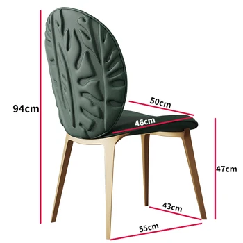 Итальянский Роскошный Кожаный Обеденный стул, Бытовая Современная спинка, стул из нержавеющей стали, Креативные стулья для гостиной, Мебель для дома 5