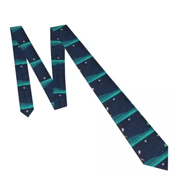 Классический галстук для мужчин, шелковые мужские галстуки для свадьбы, деловой галстук для взрослых, повседневный галстук с мультяшным космическим рисунком 5