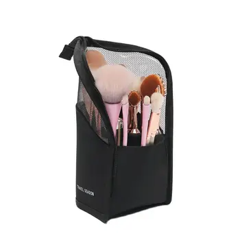Косметичка-подставка для женщин, прозрачная косметичка на молнии, дорожная женская кисточка для макияжа, органайзер, сумка для туалетных принадлежностей. 5