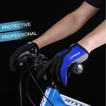 Летние велосипедные перчатки с полными пальцами, впитывающие пот для мужчин и женщин, защита для езды на велосипеде, спорта на открытом воздухе 5