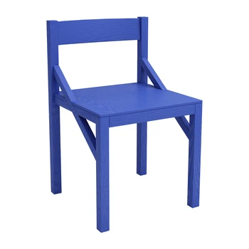 Мебель Klein Blue Light Роскошный Простой Обеденный стул Из массива Дерева Современная Простая Бытовая мебель для обеденного стола в скандинавском стиле со спинкой 5