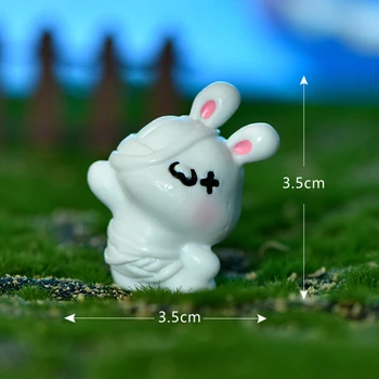 Мини-украшения Naughty Imp серии Cute Ghost, забавная модель тыквы из смолы, игрушки с пейзажем в виде кролика, подарки для украшения рабочего стола 5