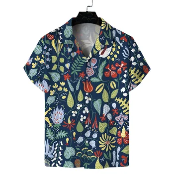 Мужские рубашки 2023, Новая Рубашка с коротким рукавом с 3D Принтом, Мужская Летняя Рубашка в Пляжном стиле Харадзюку, Расслабленная Гавайская рубашка, Chemise Homme Camisas 5
