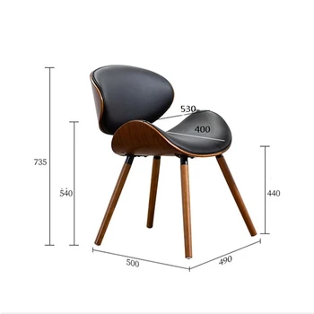 Мягкие Удобные обеденные стулья из скандинавского дерева с поддержкой спины Уникальное кресло для гостиной, Офисная мебель для салона красоты 5
