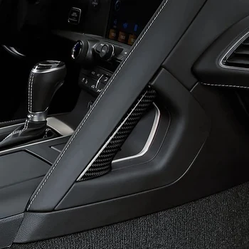 Накладка на центральную ручку управления, наклейка из углеродного волокна для Chevrolet Corvette C7 2014-2019, черный 5