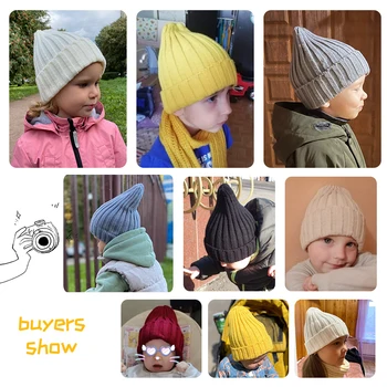 Осенне-зимняя детская шапочка крючком, однотонная шапочка для девочек и мальчиков, теплая вязаная детская шапочка, детские шапочки для младенцев, капор Gorras 5