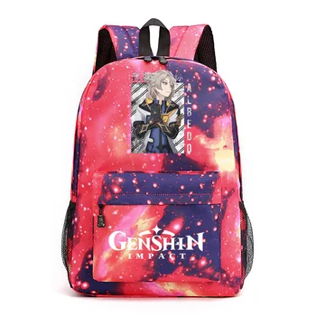 Рюкзак Genshin Impact Косплей Аниме мультфильм Оксфорд Водонепроницаемый Женский Мужской рюкзак для ноутбука Детский Школьный рюкзак для мальчиков и девочек 5