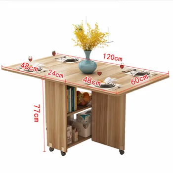 Складной обеденный стол для кухонной мебели Simple Asy Многофункциональный Выдвижной Массивный Обеденный стол на 4-6 Персон 5