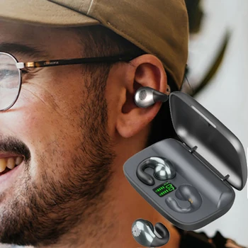 Черные Наушники Bluetooth Clip On Ear Style Earcuffs Наушники 5.3 Проводимости Bluetooth Серьга Беспроводная Ушная Косточка для Lenovo K12 5