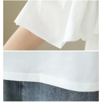 Японский стиль, Милые оборки, блузка с коротким рукавом, Женские Свободные топы с круглым вырезом, Камзолы, Женская одежда, Рубашки в стиле пэчворк 5
